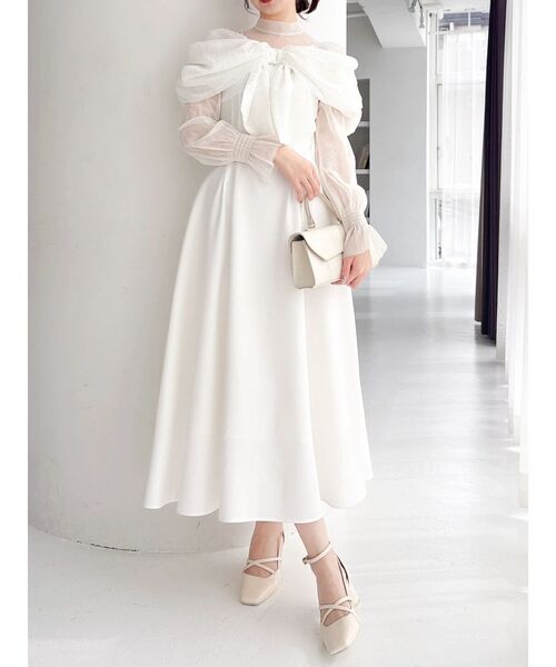 値下げ中】dazzlin ビッグリボンドレス グレー セール】ビッグリボン