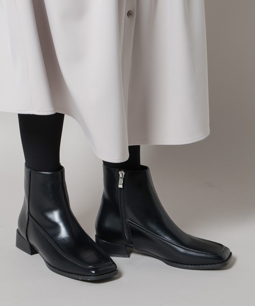 セール】スクエアトゥミドルブーツ（ブーツ）｜NANO universe（ナノ