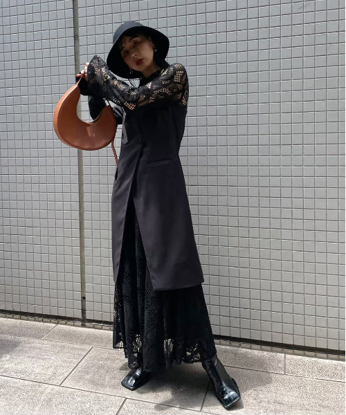 Ameri（アメリ）の「UND SUIT DOCKING LACE DRESS（ワンピース）」 - WEAR