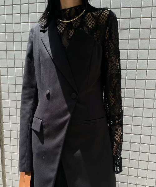 Ameri（アメリ）の「UND SUIT DOCKING LACE DRESS（ワンピース）」 - WEAR