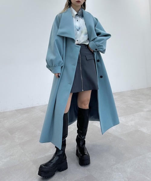 HARE（ハレ）の「ウーリーテックビッグカラーロングコート(HARE