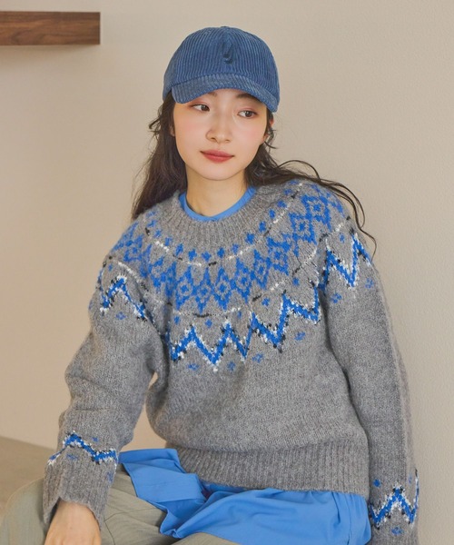 セール】アンゴラMIXノルディックプルオーバー（ニット/セーター