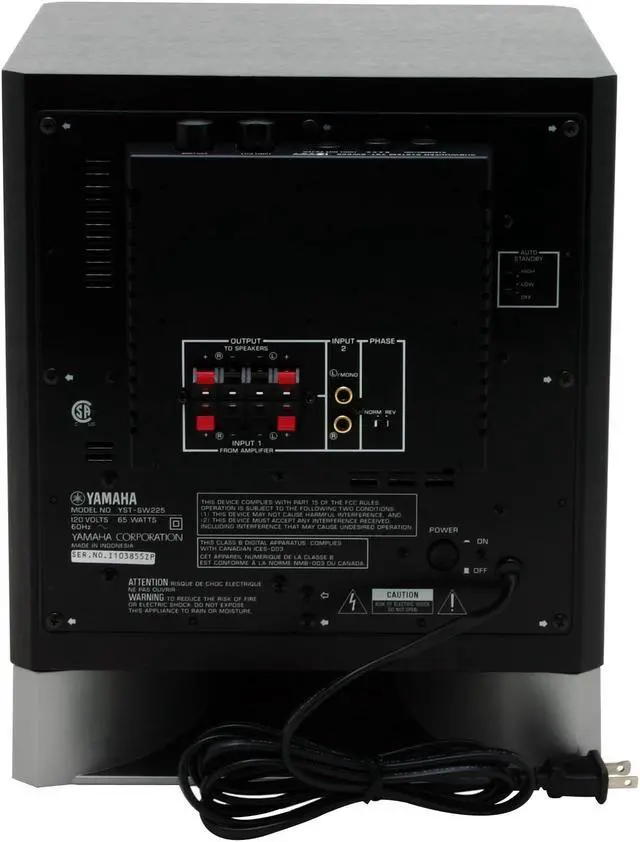 YAMAHA SW225 150W Advanced YST II and QD-Bass Subwoofer - Newegg.com