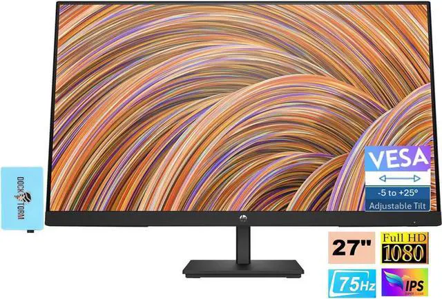 HP V27i G5 FHD IPS Monitor 65P64AA#ABA Bundle with Docztorm Dock