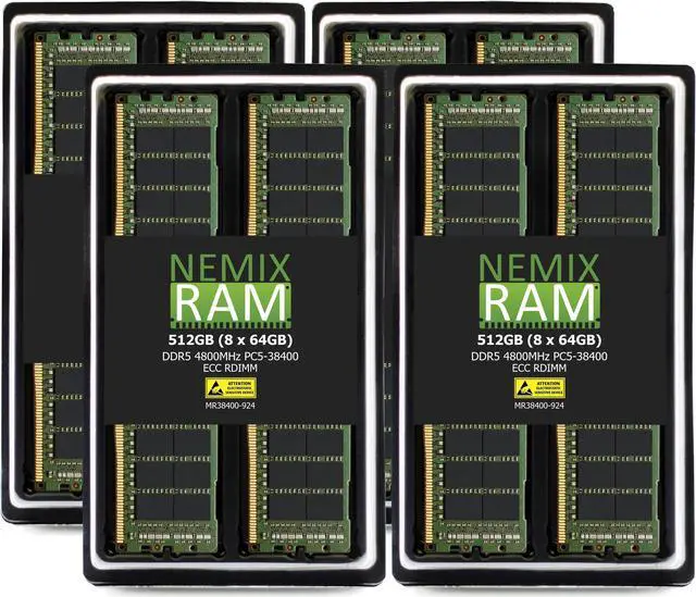 NEMIX RAM 512GB (8X64GB) DDR5 4800MHZ PC5-38400 2Rx4 1.1V 288-PIN