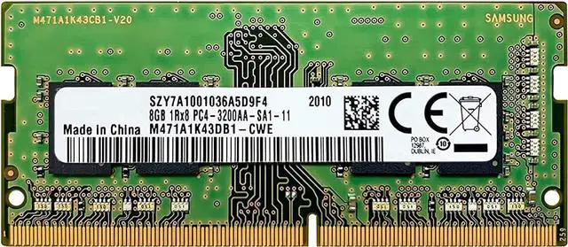 Samsung 8GB DDR4 3200MHz SODIMM PC4-25600 CL22 1Rx8 1.2V 260-Pin
