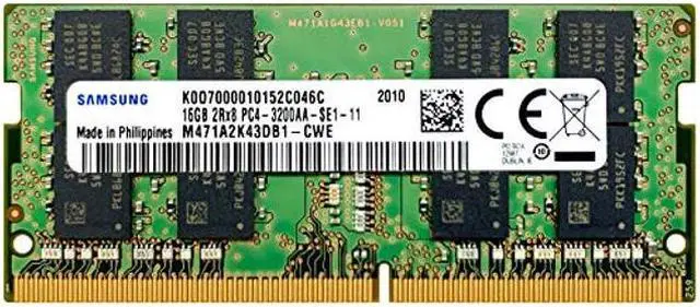 Samsung 16GB DDR4 3200MHz SODIMM PC4-25600 CL22 2Rx8 1.2V 260-Pin