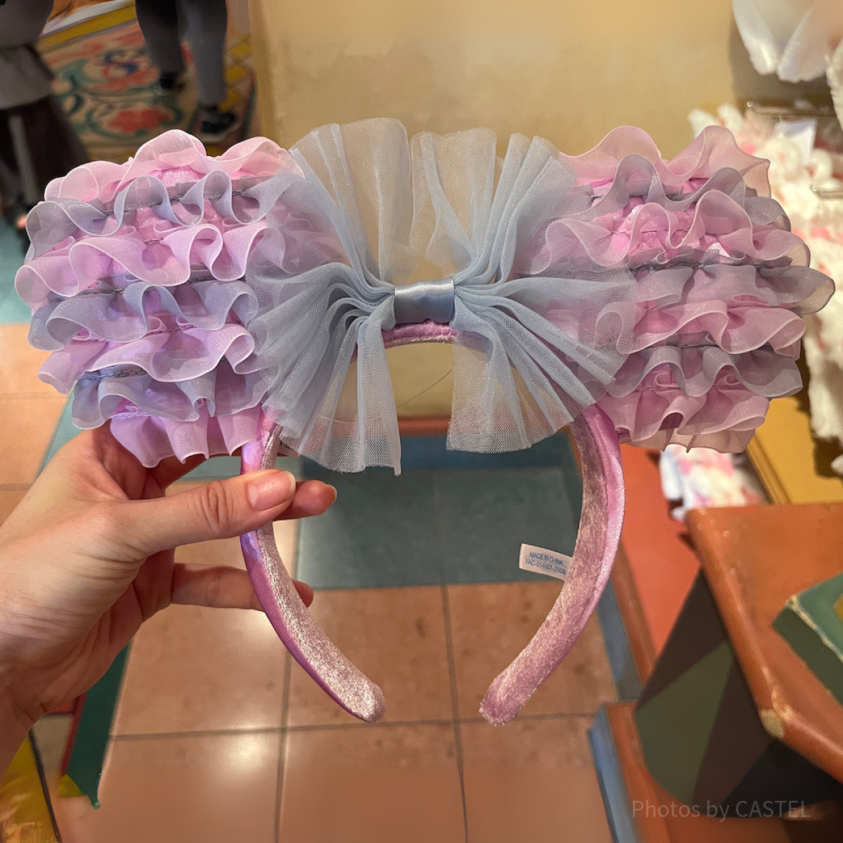 ミニーフリルカチューシャ（ピンク×グレー）| キャステル | CASTEL