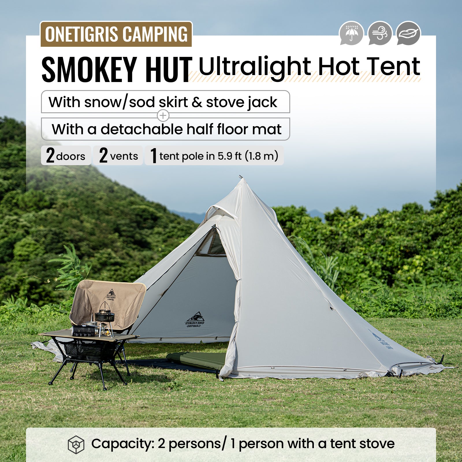 SMOKEY HUT Hot Tent | OneTigris Camping