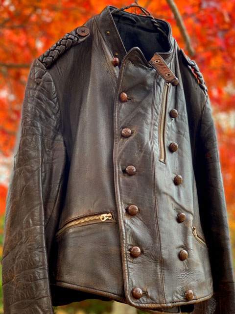 アビエイタージャケット ダブルライダースレザー 黒 年代不明 30s