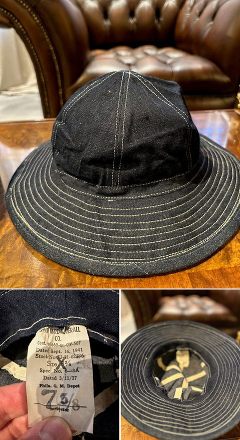 1940's DEAD STOCK / US ARMY M-37 DENIM HAT (2) - CAPRi SHOP