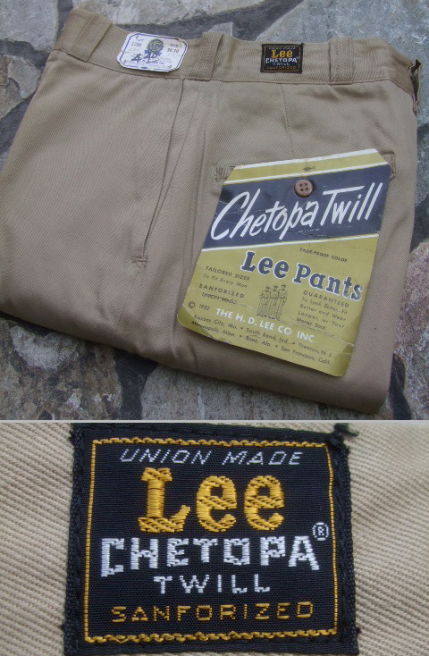 1960's DEAD STOCK “ Lee ” Chetopa Twill チノトラウザー - CAPRi SHOP