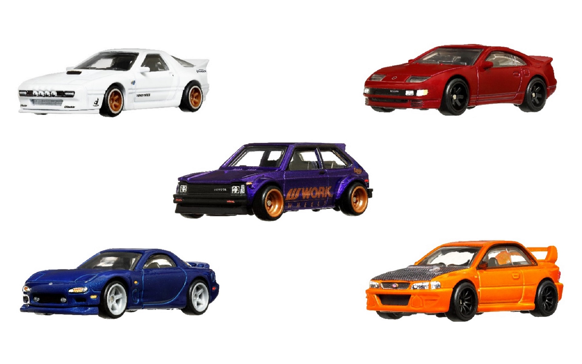 ホットウィール、フルエアロRX-7やインプレッサ22B-STi、KP