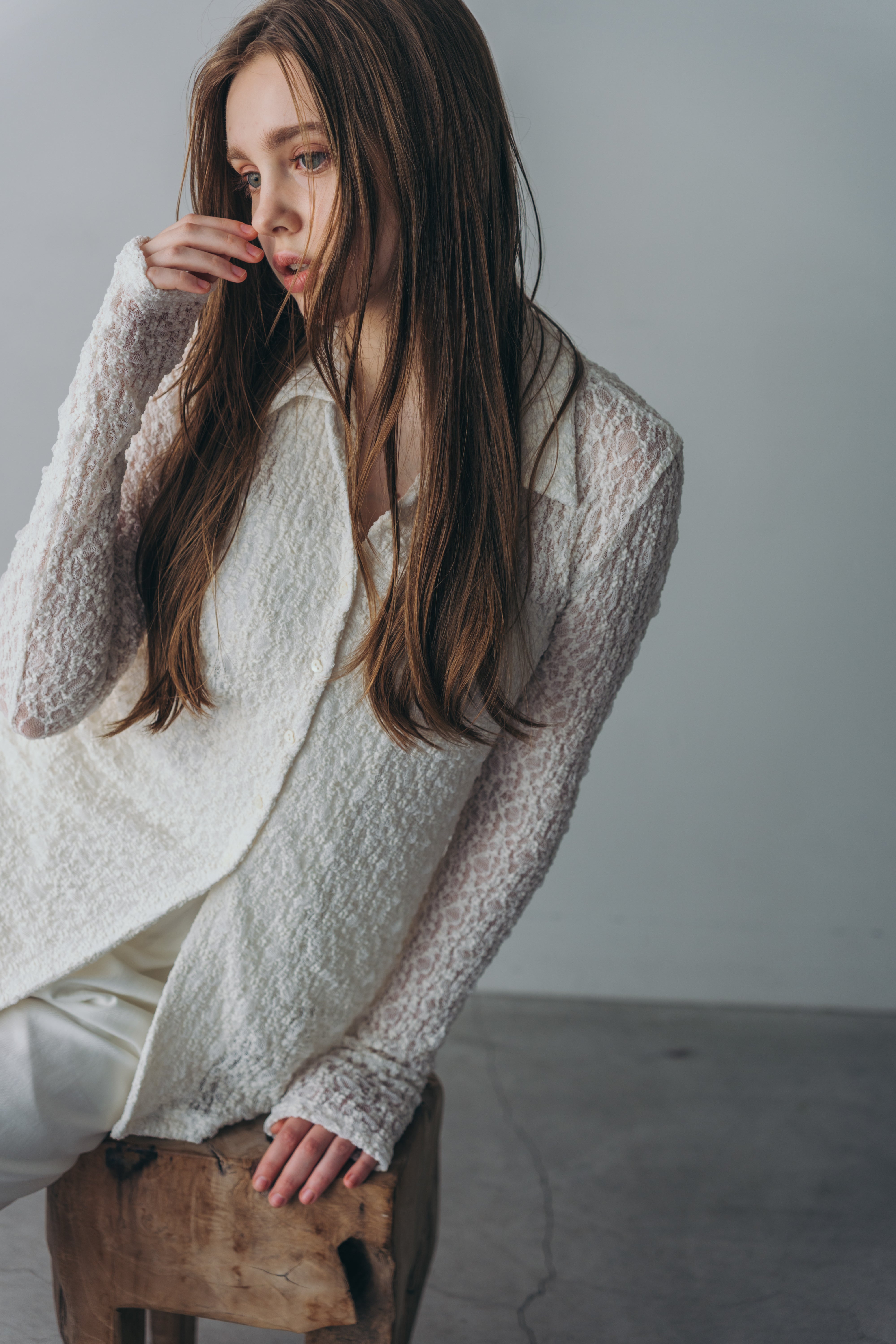 Lady lace shirt - white – CARLA