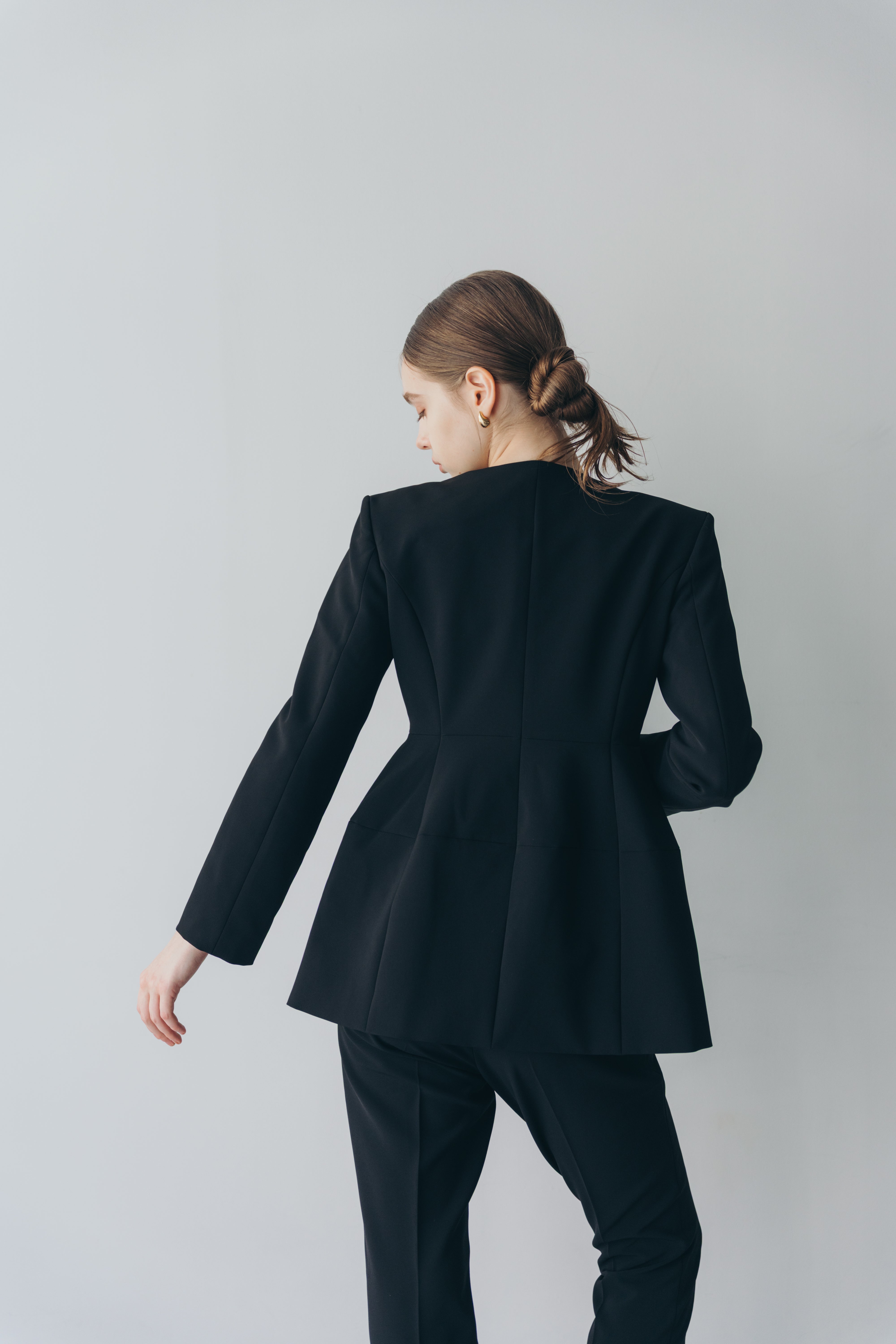 Ruffle 2way Peplum Jacket -Black – CARLA