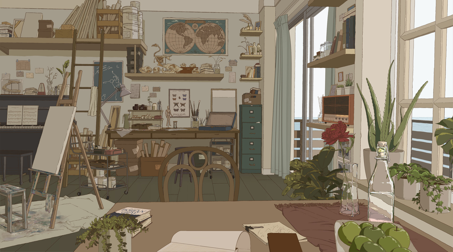 新版画をベースにデジタル処理も加えたMORIE作風のMV ヨルシカ『左右盲』