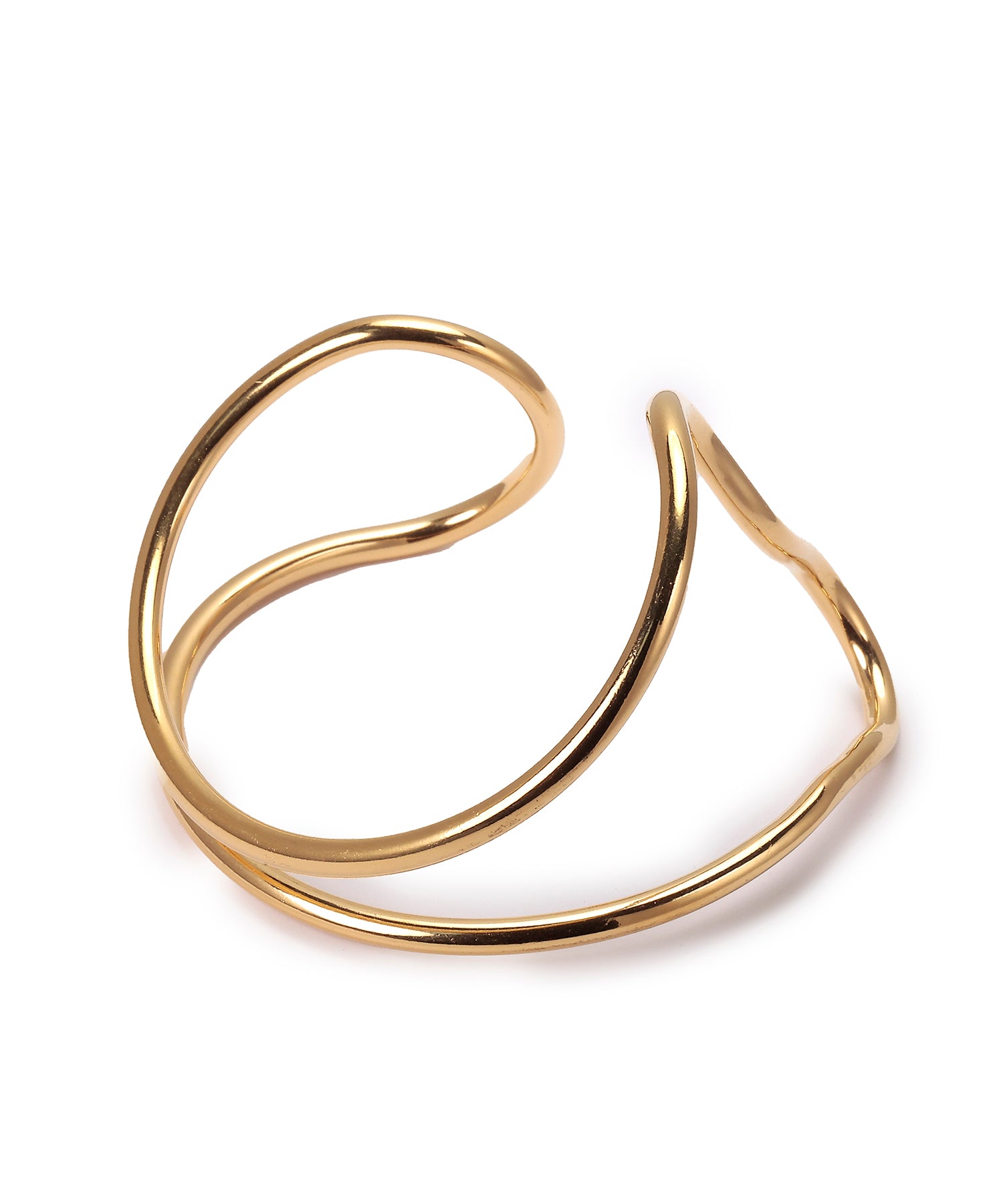 ゴールド]メタルラインワイドバングル