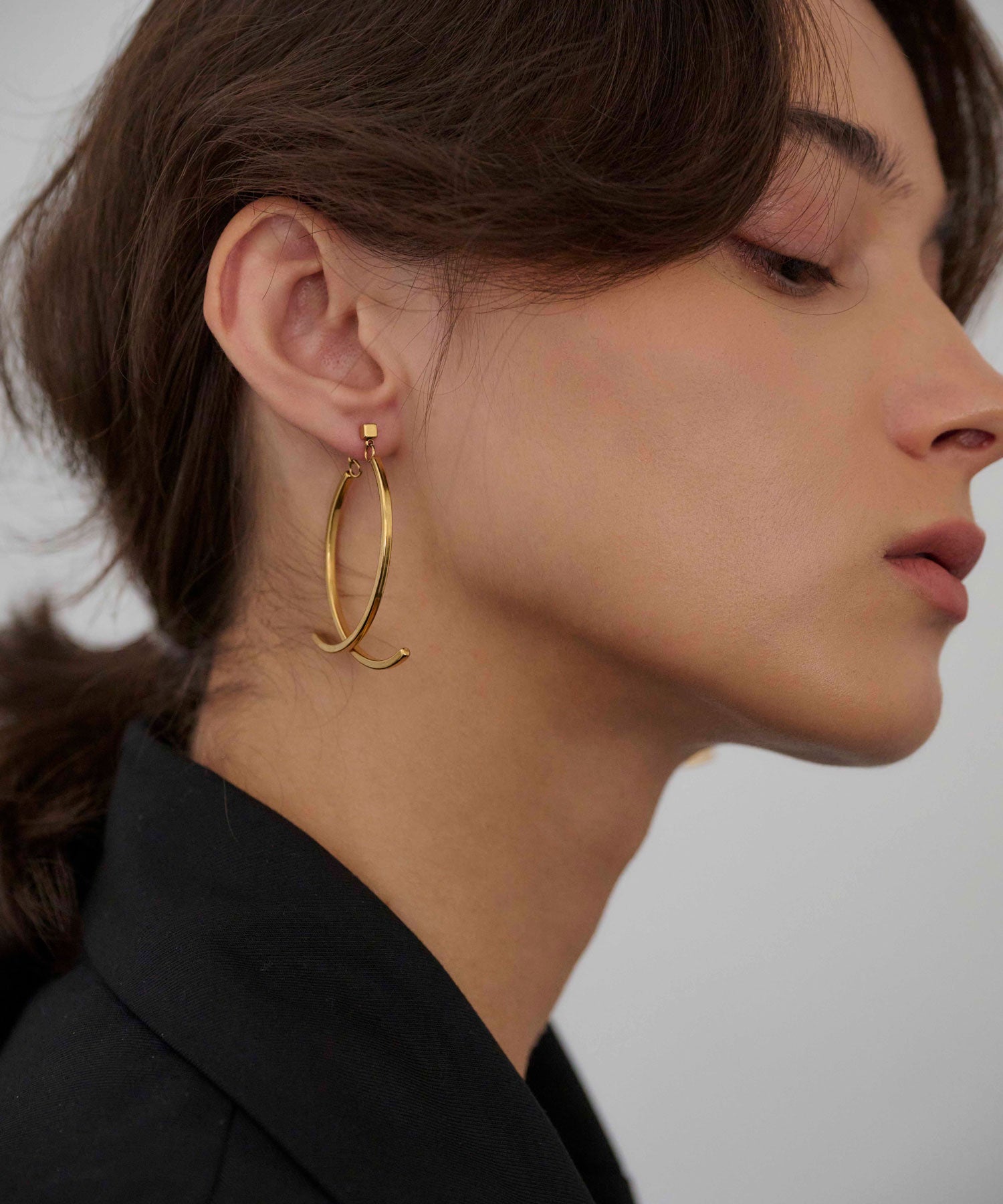 ゴールド]ルナドロップピアス