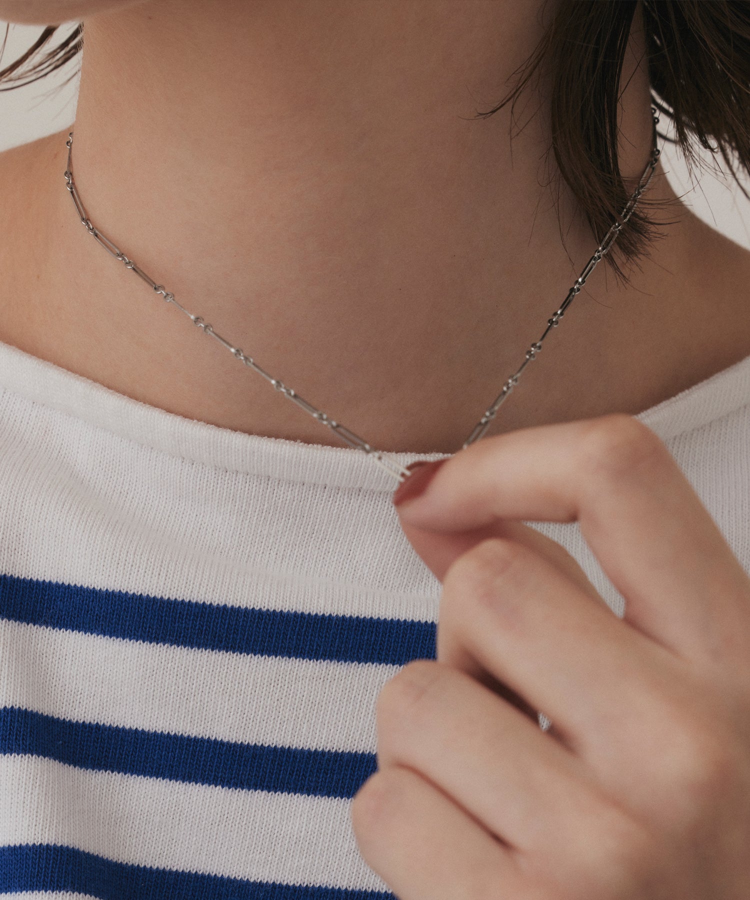 シルバー]リンクチェーンネックレス