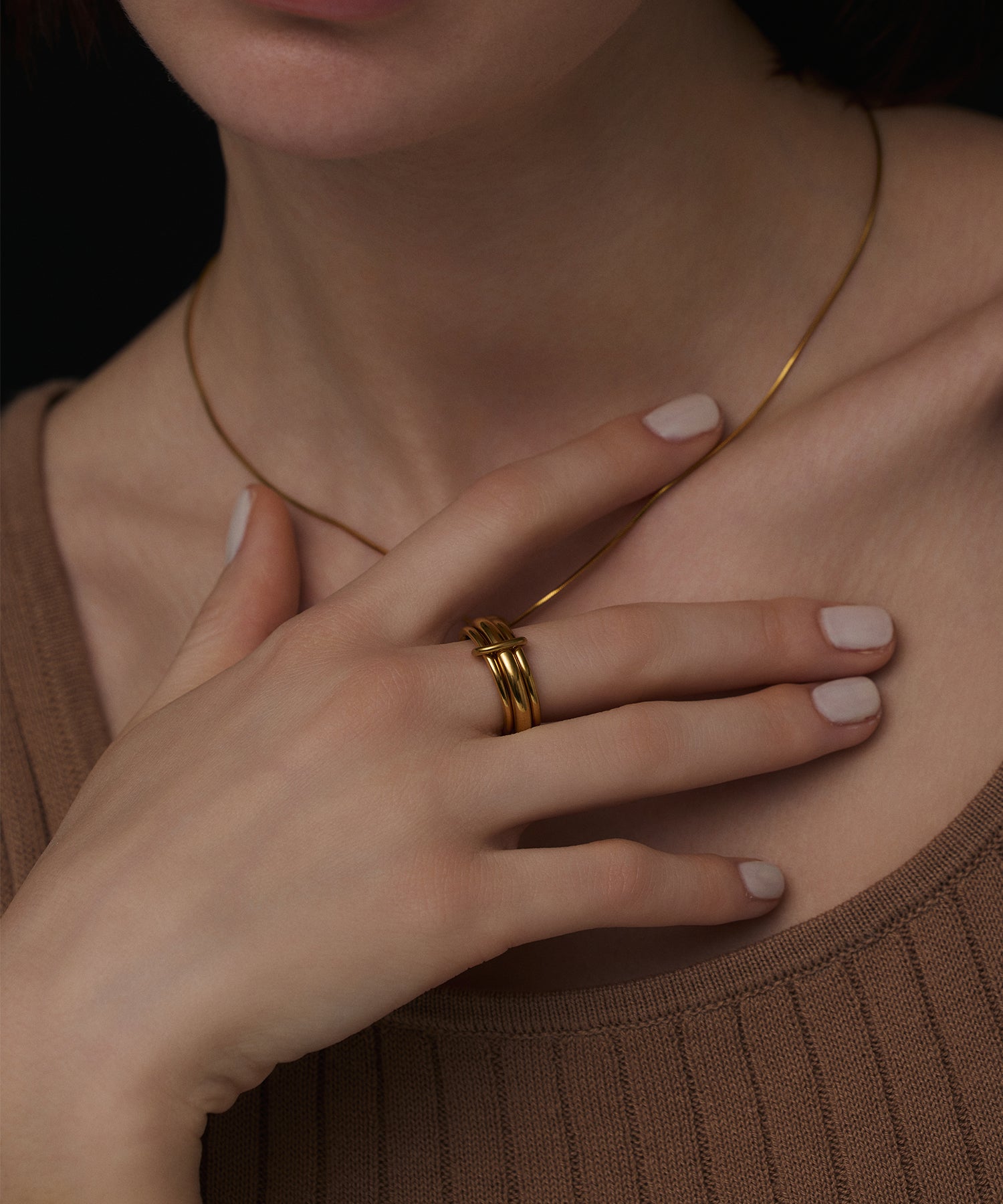 ゴールド]トリプルコネクトリング