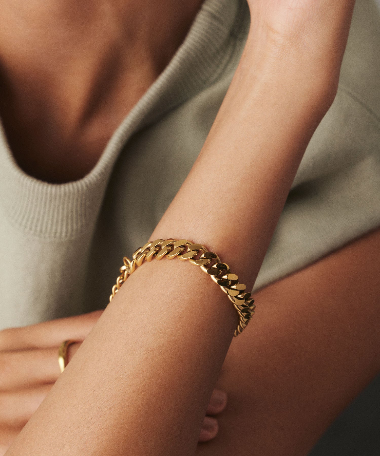 ゴールド]チェーンブレスレット/8mm