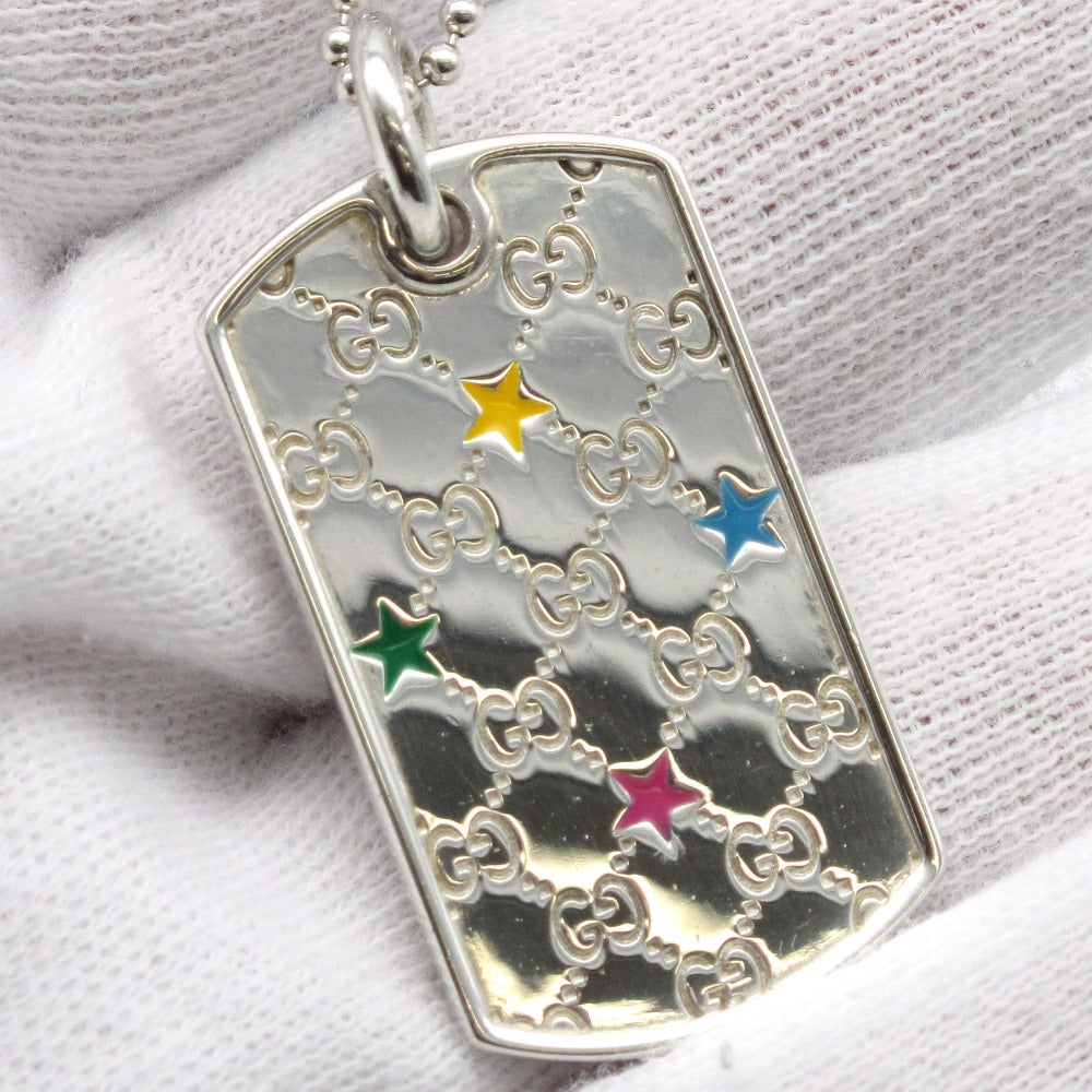 GUCCI グッチ ネックレス ドッグタグ ペンダント プレート GG スター