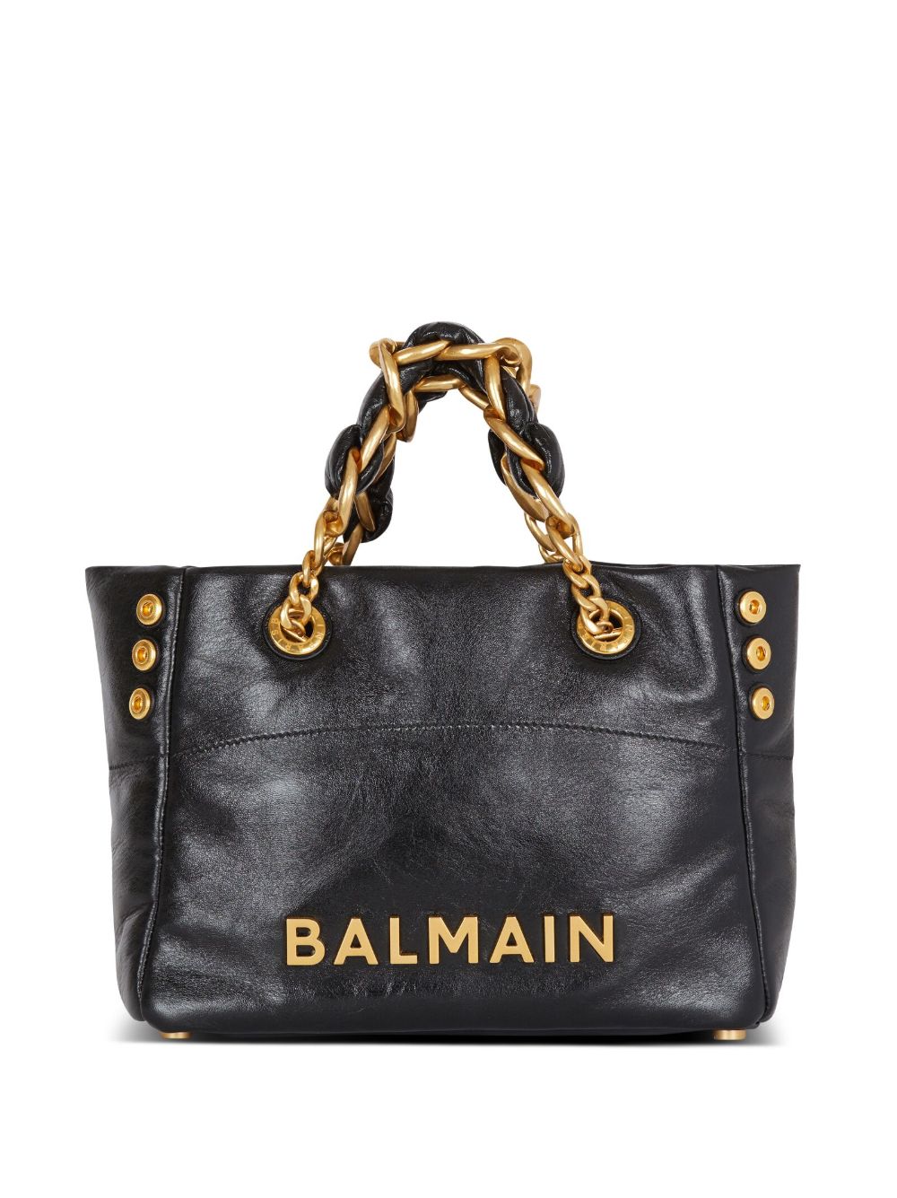 Balmain Small 1945 Soft Leather Tote Bag | Black | FARFETCH