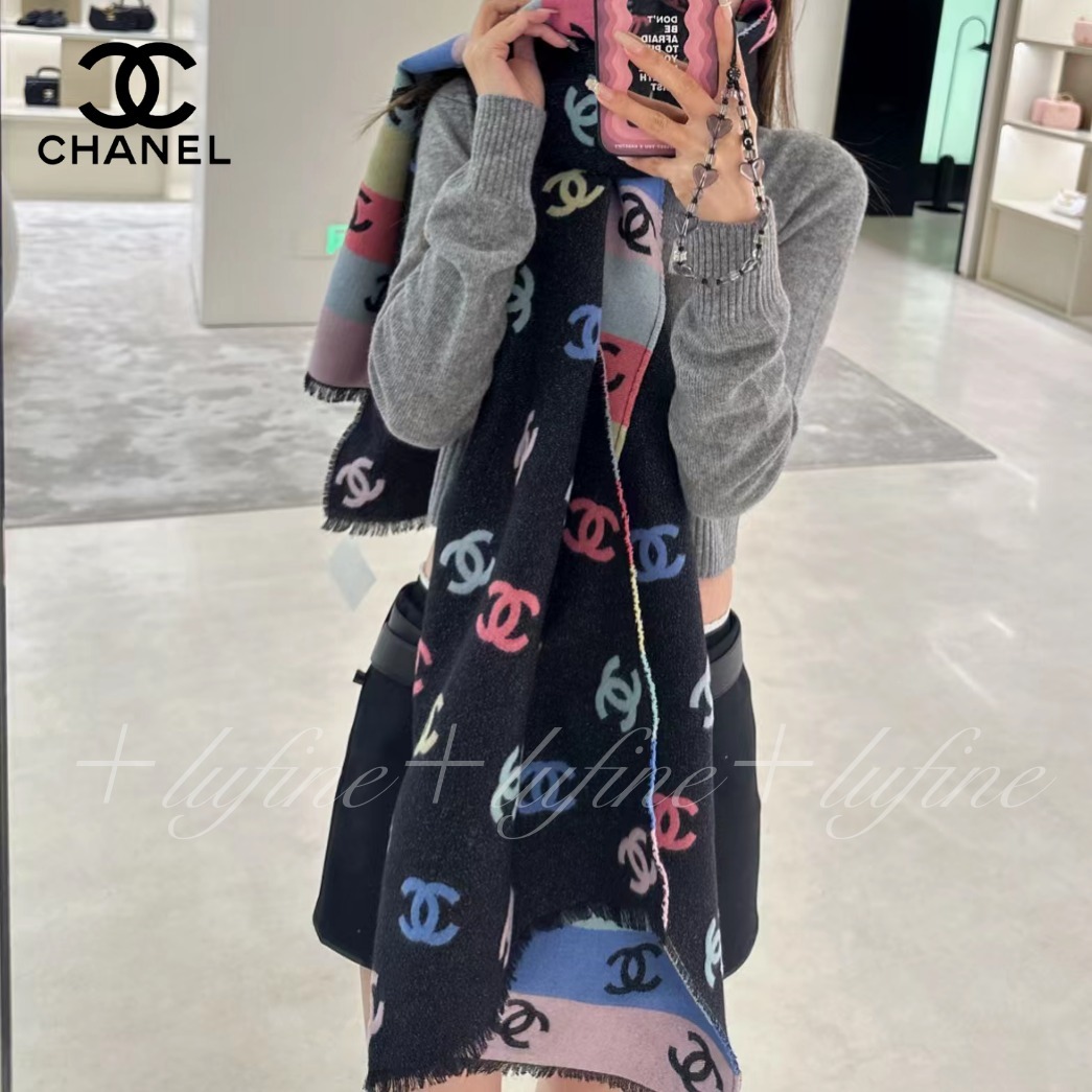 カラフルで気分もハッピーに☆】CHANEL ストール マフラー (CHANEL
