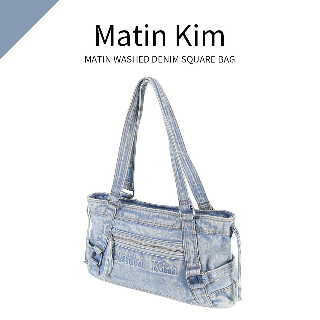 MATIN KIM ショルダーバッグ デニム WASHED DENIM SQUARE (Matin Kim