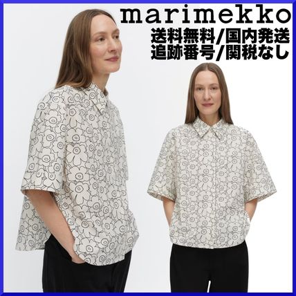 marimekko 花柄 半袖ブラウス 40 marimekko 花柄 半袖ブラウス 40