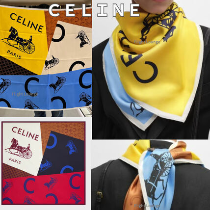 ブルー（青）系 CELINE(セリーヌ) スカーフ(レディース) - ブランド