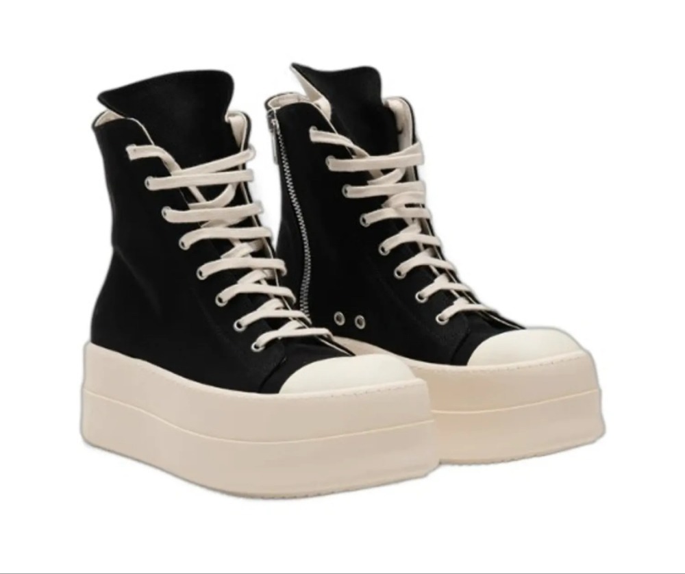 Rick Owens DRKSHDW デニムダブルバンパースニーカー ブラック (RICK