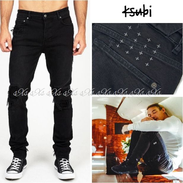 KSUBI】セレブDJ愛用ChitchブラックストレッチジーンズAUS発 (KSUBI