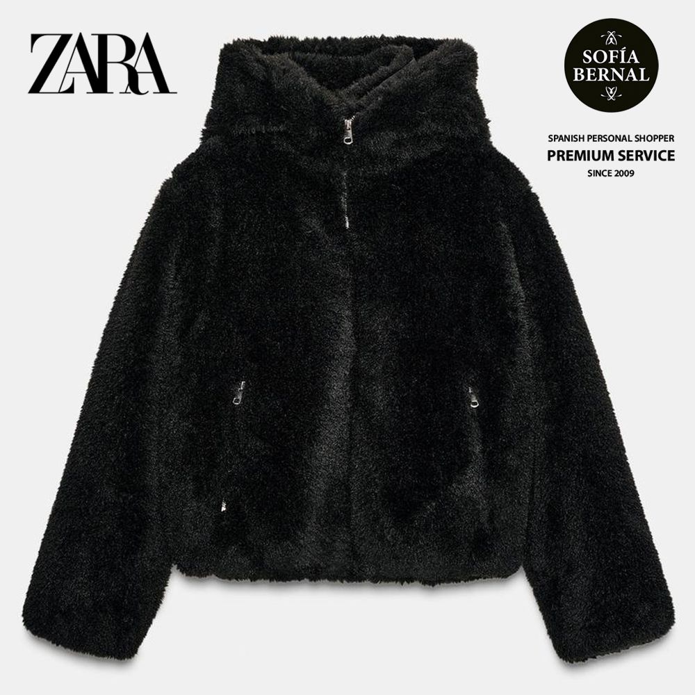 ZARA フード付きサーマルインサレーションボアアノラック (ZARA