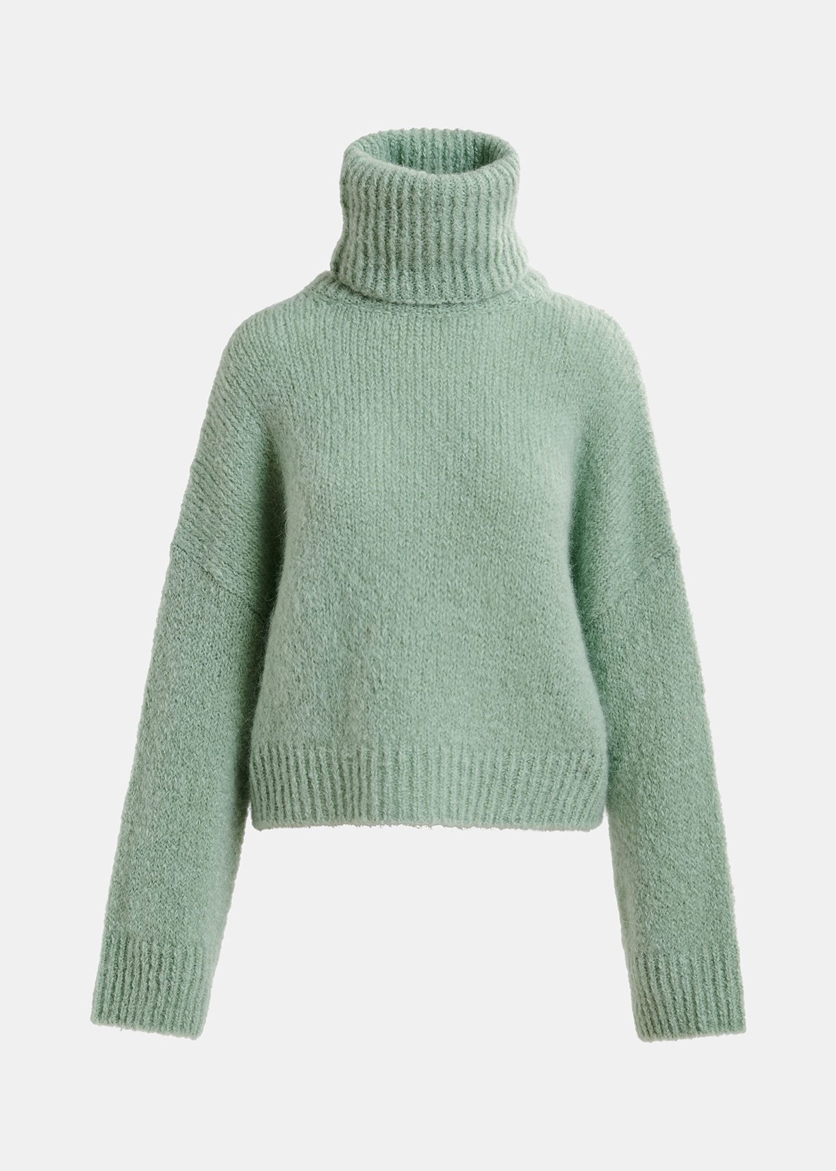 Light green turtleneck knit sweater | Essentiel Antwerp United States