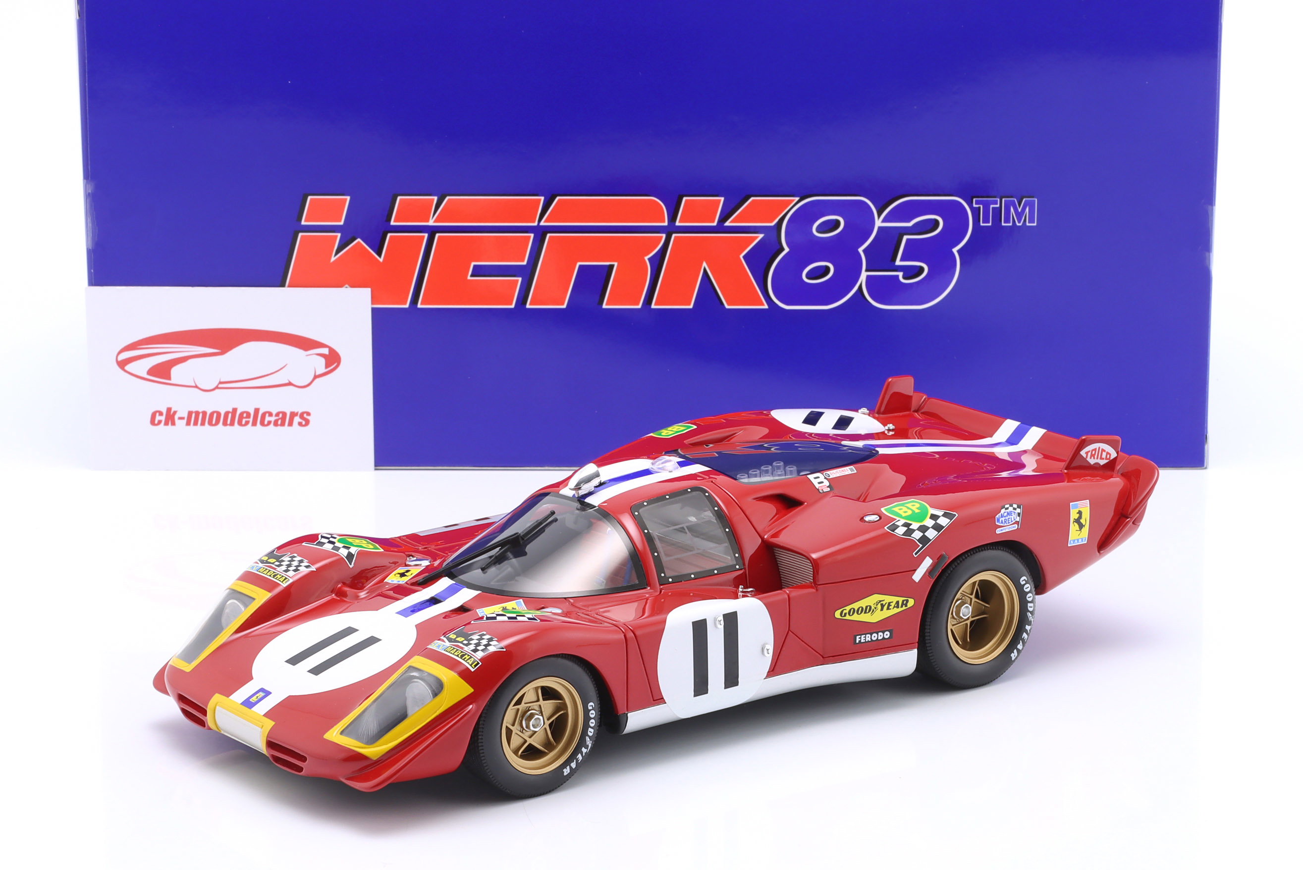 WERK83 1:18 Ferrari 512S #11 4th 24h LeMans 1970 Bucknum, Posey