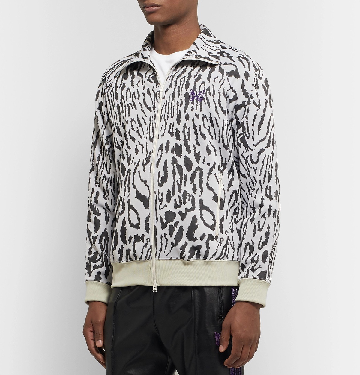 Needles - Leopard-Jacquard Track Jacket - White Needles