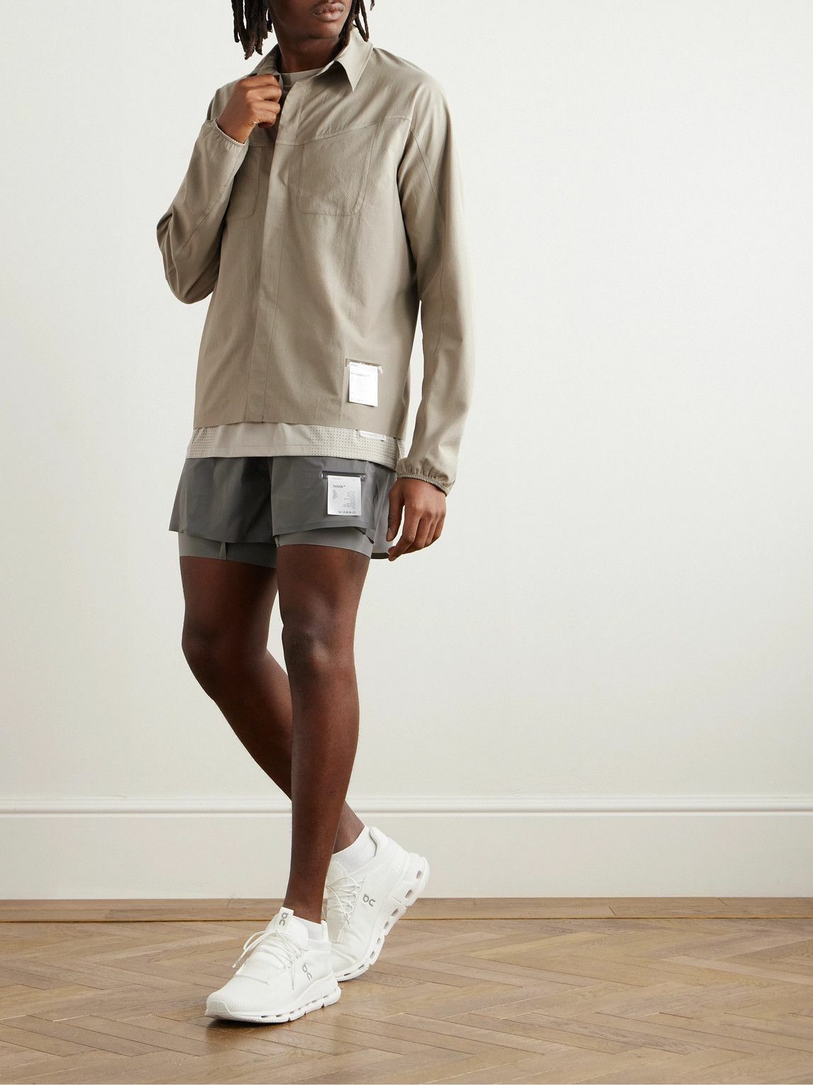 Satisfy - River Logo-Appliquéd PeaceShell™ Shirt - Neutrals Satisfy