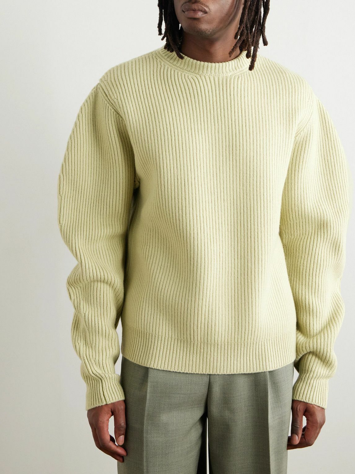 Jil Sander - Ribbed Boiled-Wool Sweater - Green Jil Sander