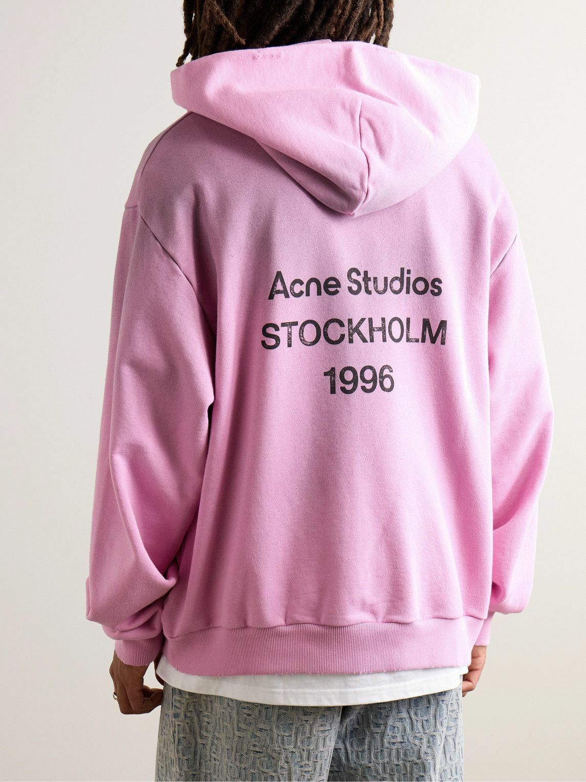 Acne Studios - Garment-Dyed Distressed Logo-Print Cotton-Blend