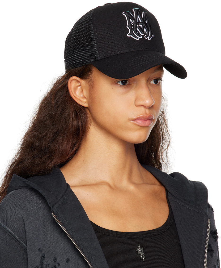 AMIRI Black 'MA' Logo Trucker Cap Amiri