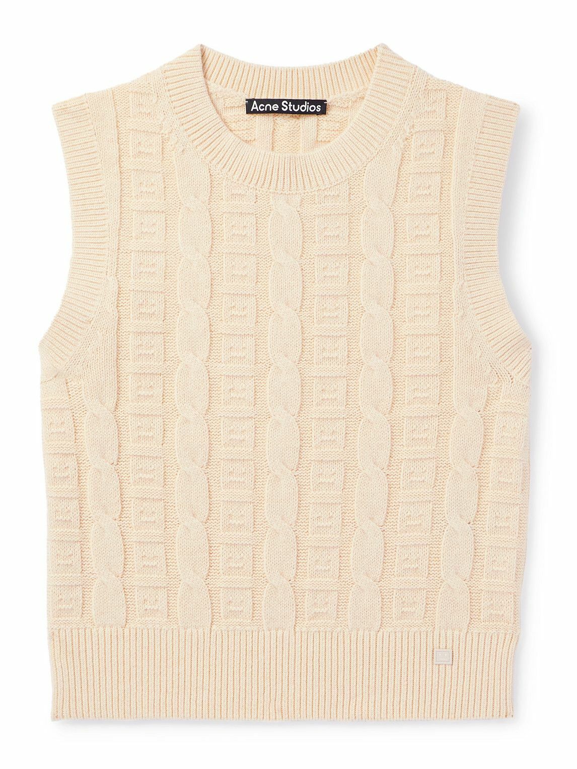 Acne Studios White and Black Chunky Sweater Vest Acne Studios