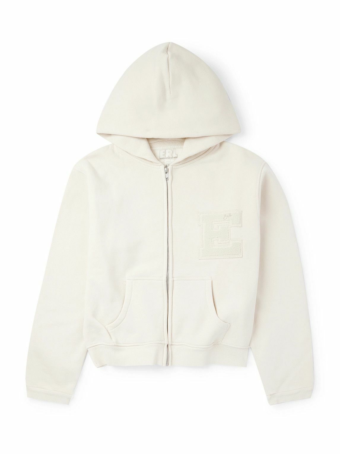 ERL - Logo-Appliquéd Cotton-Jersey Zip-Up Hoodie - Neutrals ERL