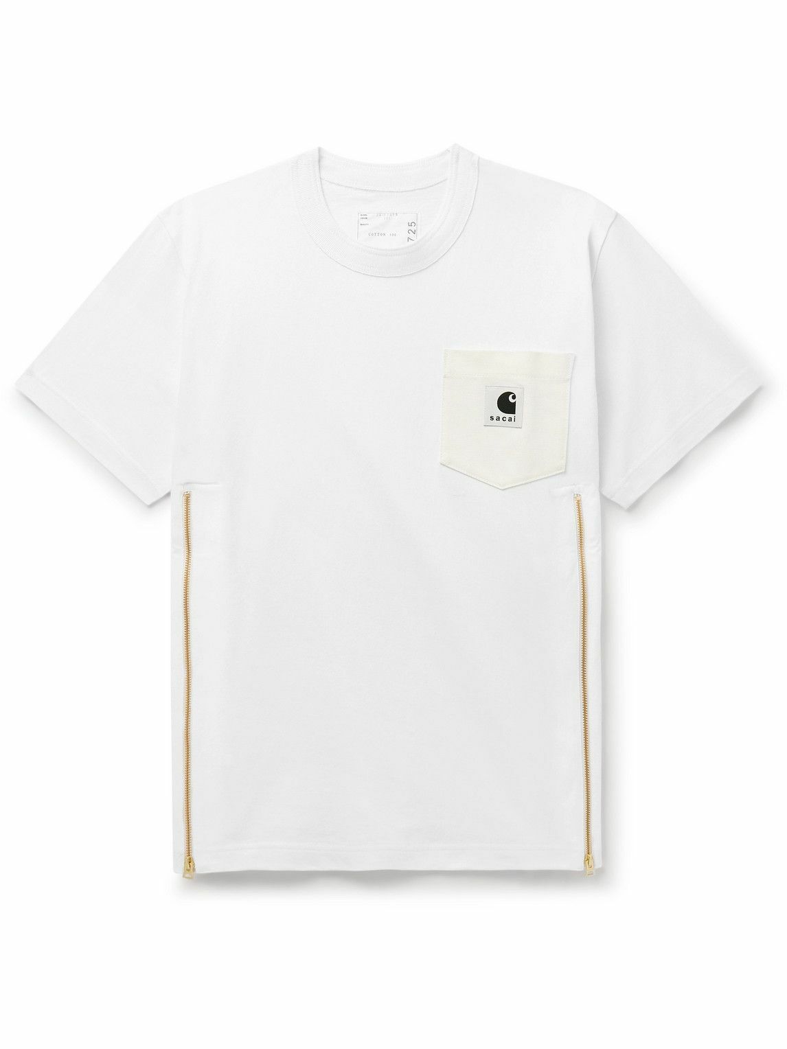 Sacai - Carhartt WIP Zip-Detailed Logo-Appliquéd Canvas-Trimmed