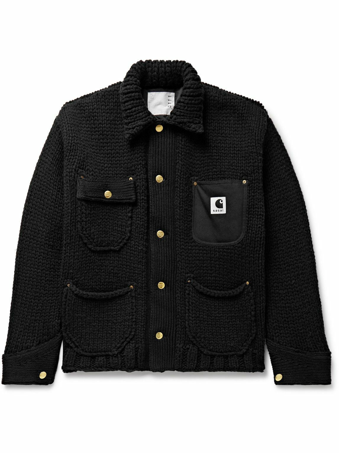 Sacai - Carhartt WIP Michigan Canvas-Trimmed Wool-Blend Overshirt