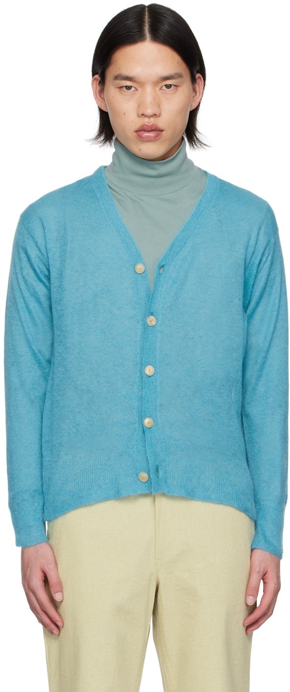 AURALEE Blue Sheer Cardigan Auralee