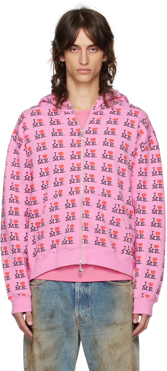 Ashley Williams Pink 'I Heart Me' Butterfly Zip Hoodie Ashley Williams