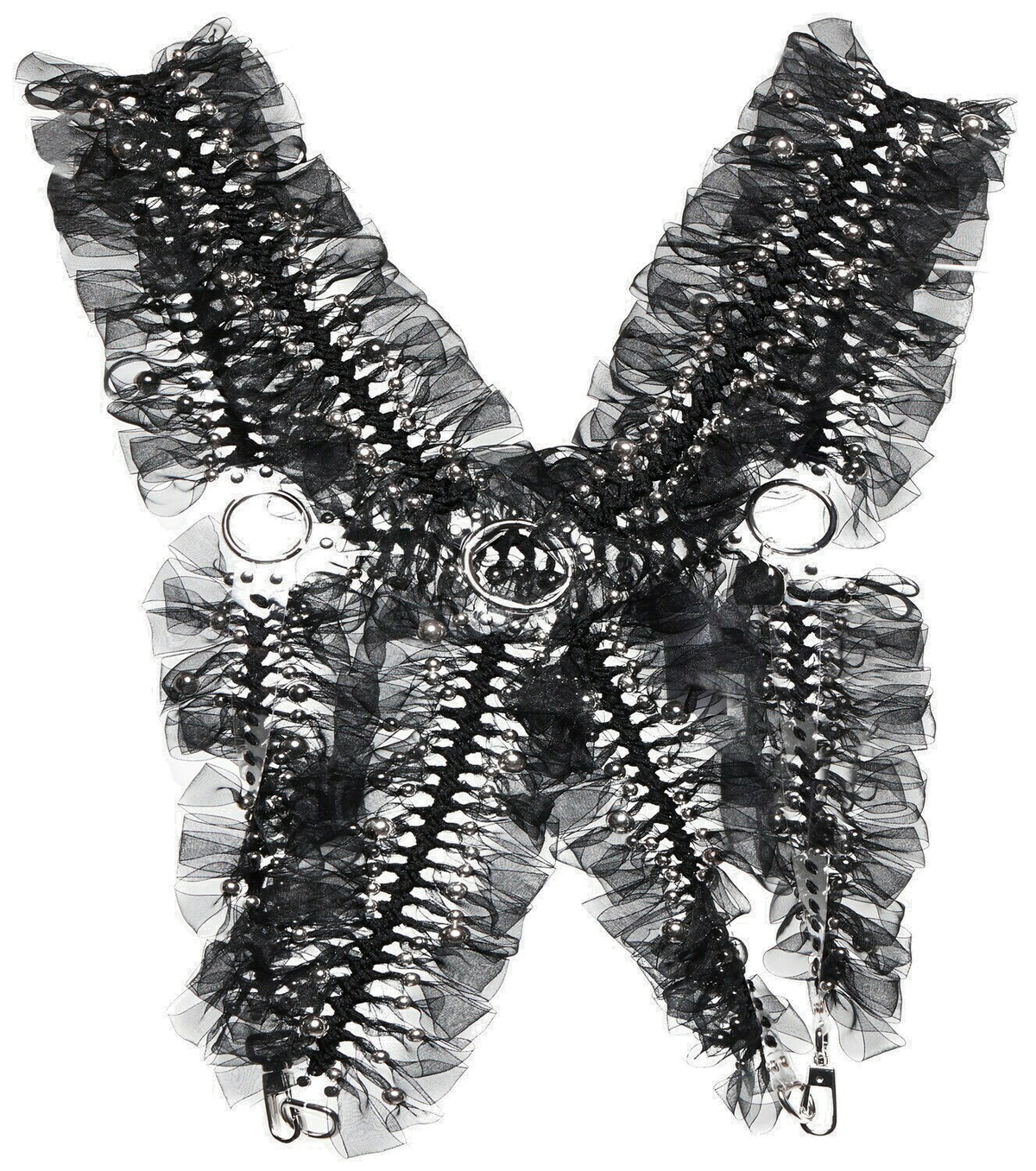 Noir Kei Ninomiya - Embellished harness-detail top Noir Kei Ninomiya