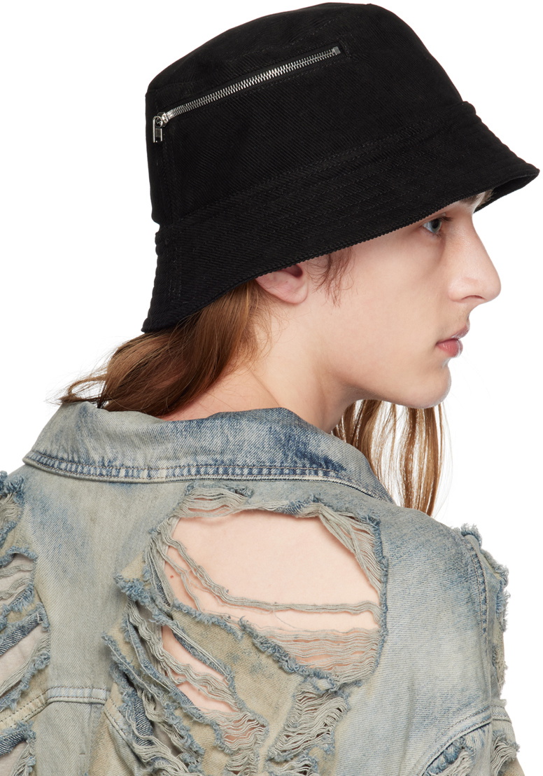 Rick Owens DRKSHDW Black Pocket Gilligan Hat Rick Owens Drkshdw