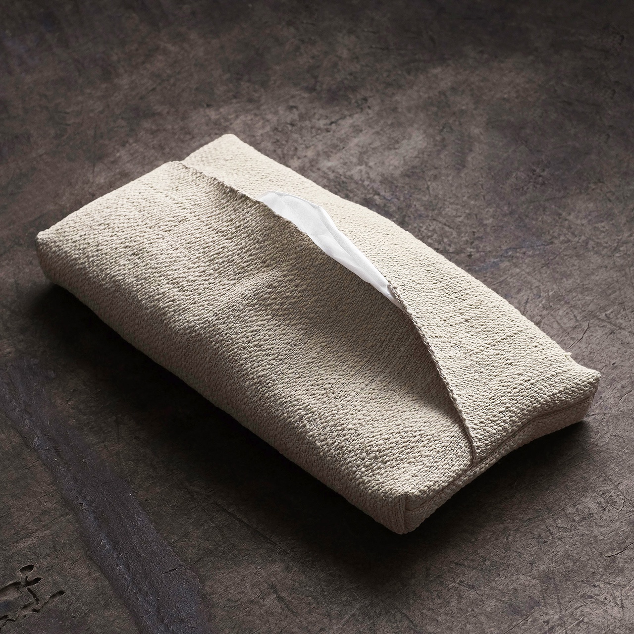 つちや織物所 | 土布ティッシュケース - ﾍﾞｰｼﾞｭ - Analogue Life